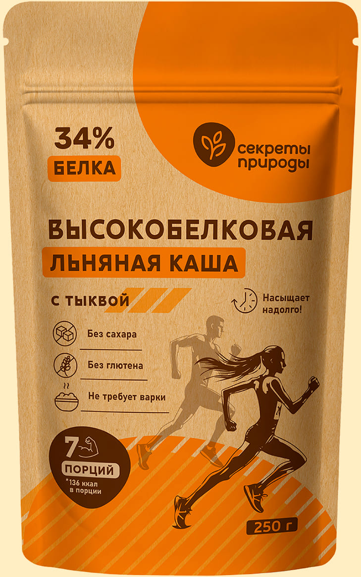 Льняная каша высокобелковая с тыквой