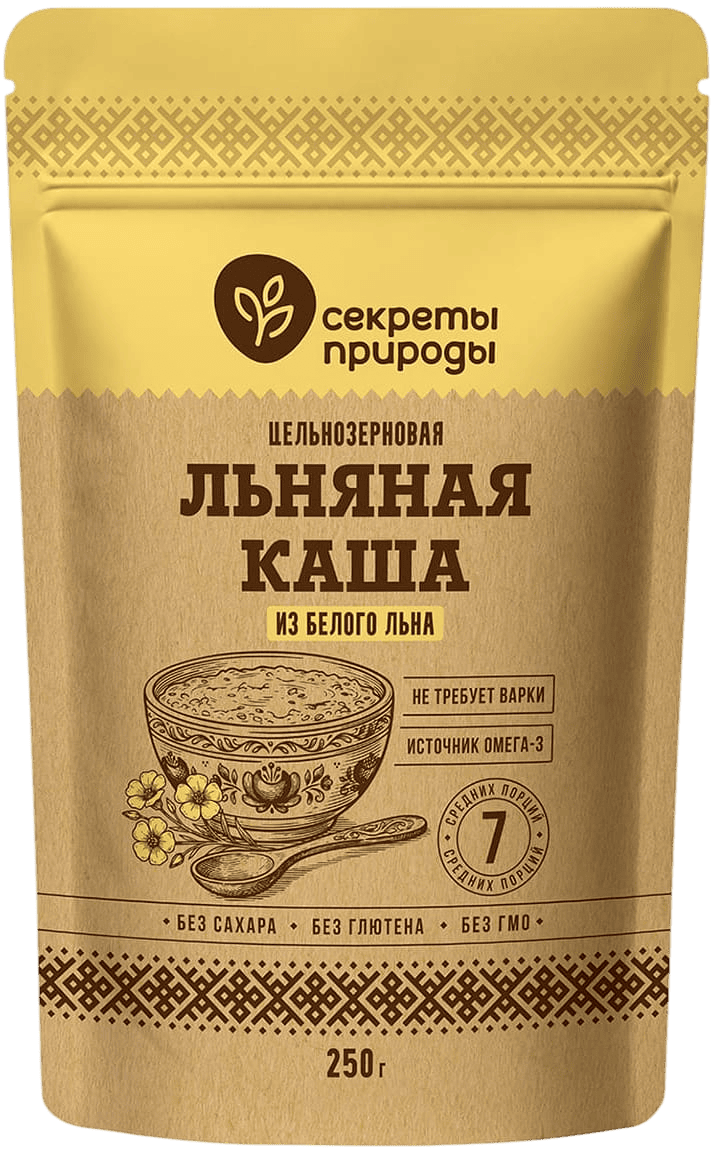 Льняная каша цельнозерновая из белого льна