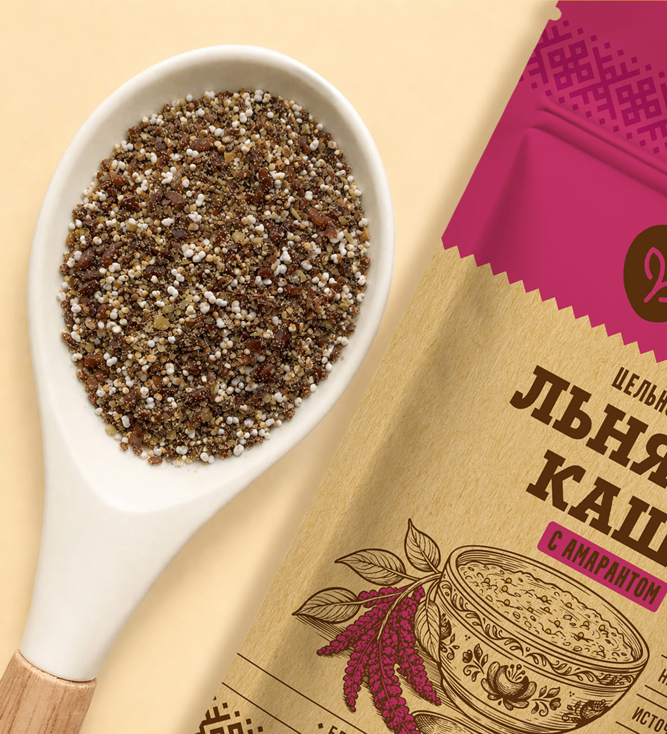 Льняная каша цельнозерновая с амарантом