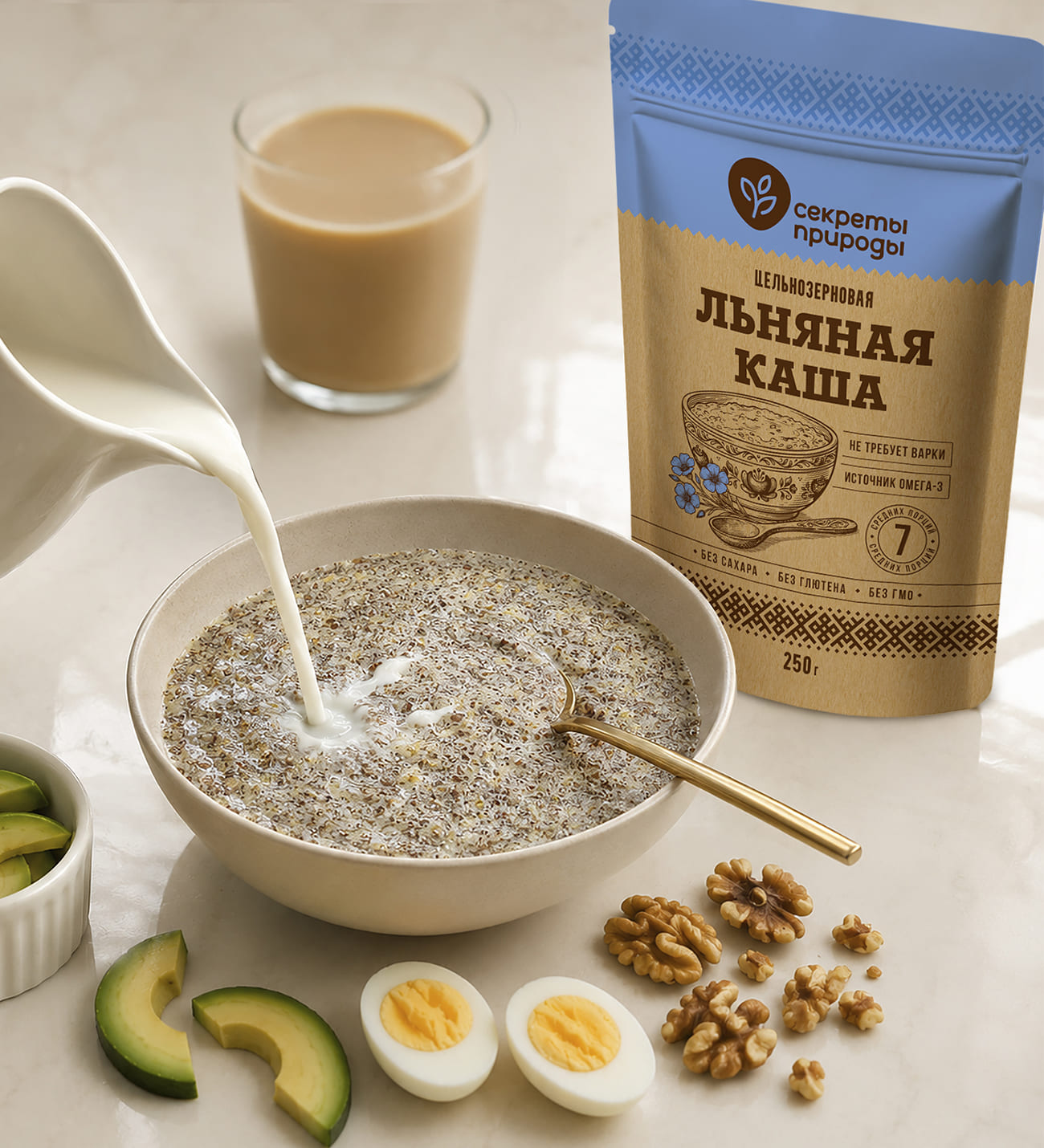 Льняная каша цельнозерновая